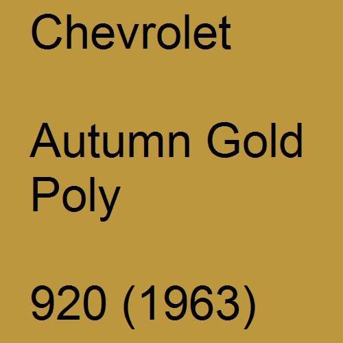 Chevrolet, Autumn Gold Poly, 920 (1963).